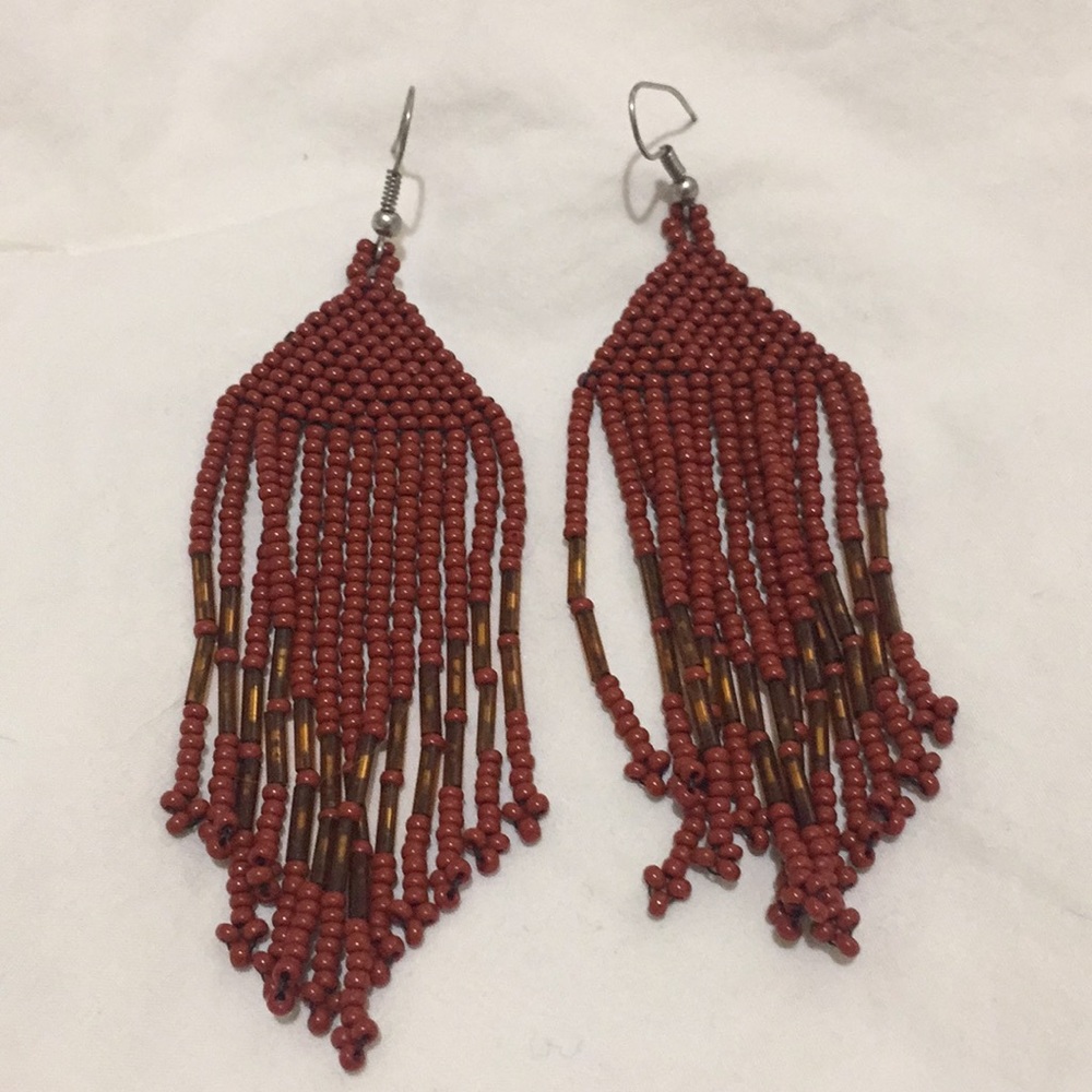 Long elegant beaded earrings
